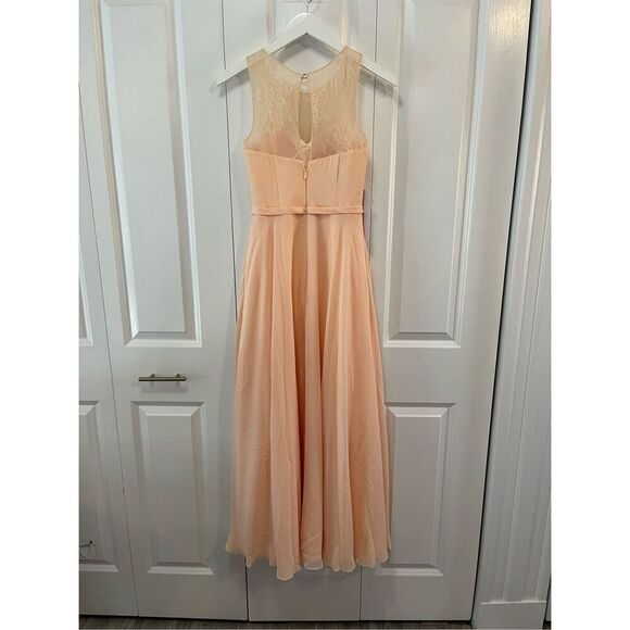 NWT Azazie bridesmaid floor length dress in Peach - Picture 2 of 12